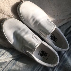 White slip on vans